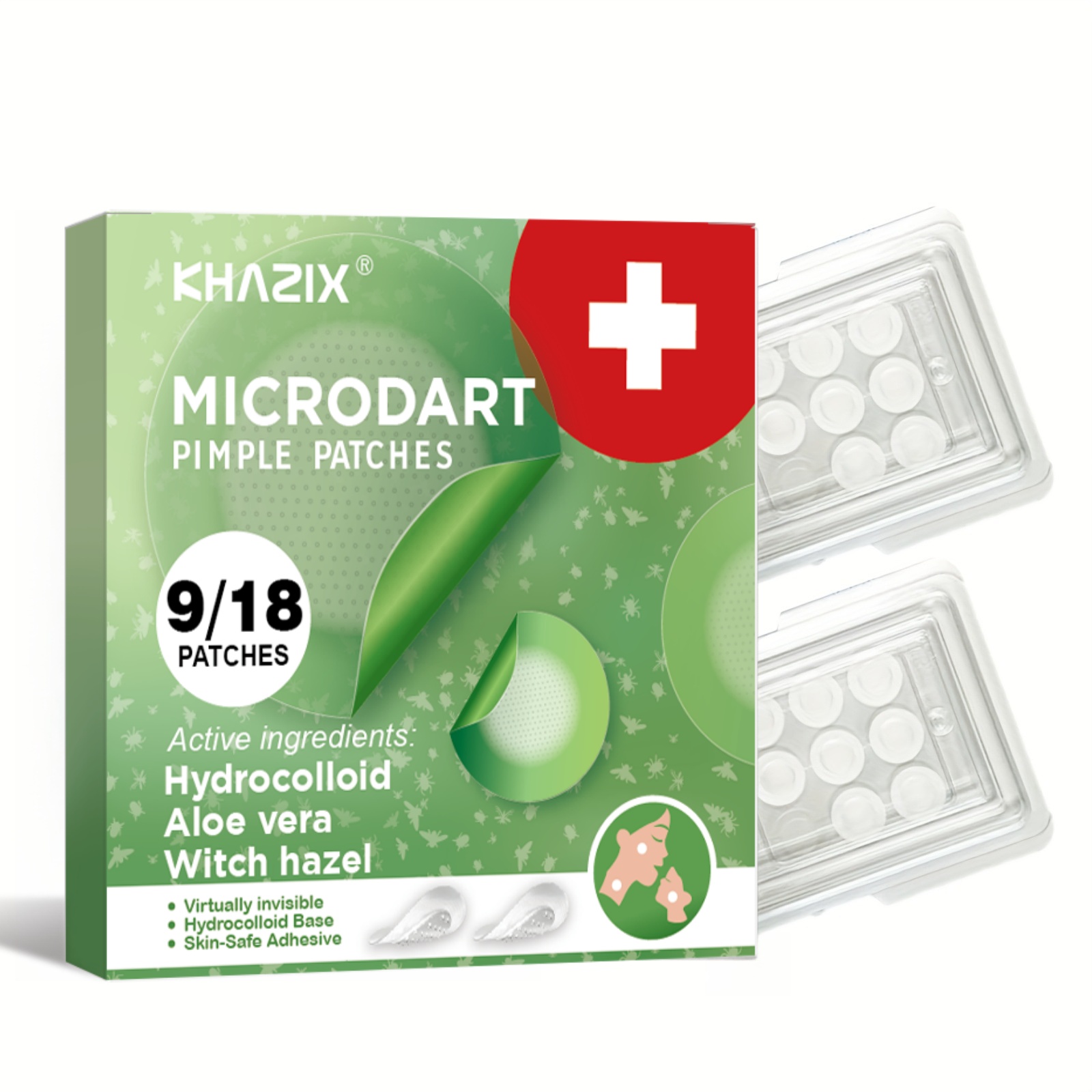 Hydrocolloid Acne Patch - 夜用マイクロダーツニキビパッチ - 睡眠中にニキビを解消。目に見えないハイドロコロイド技術で、朝の清潔な肌を実現。