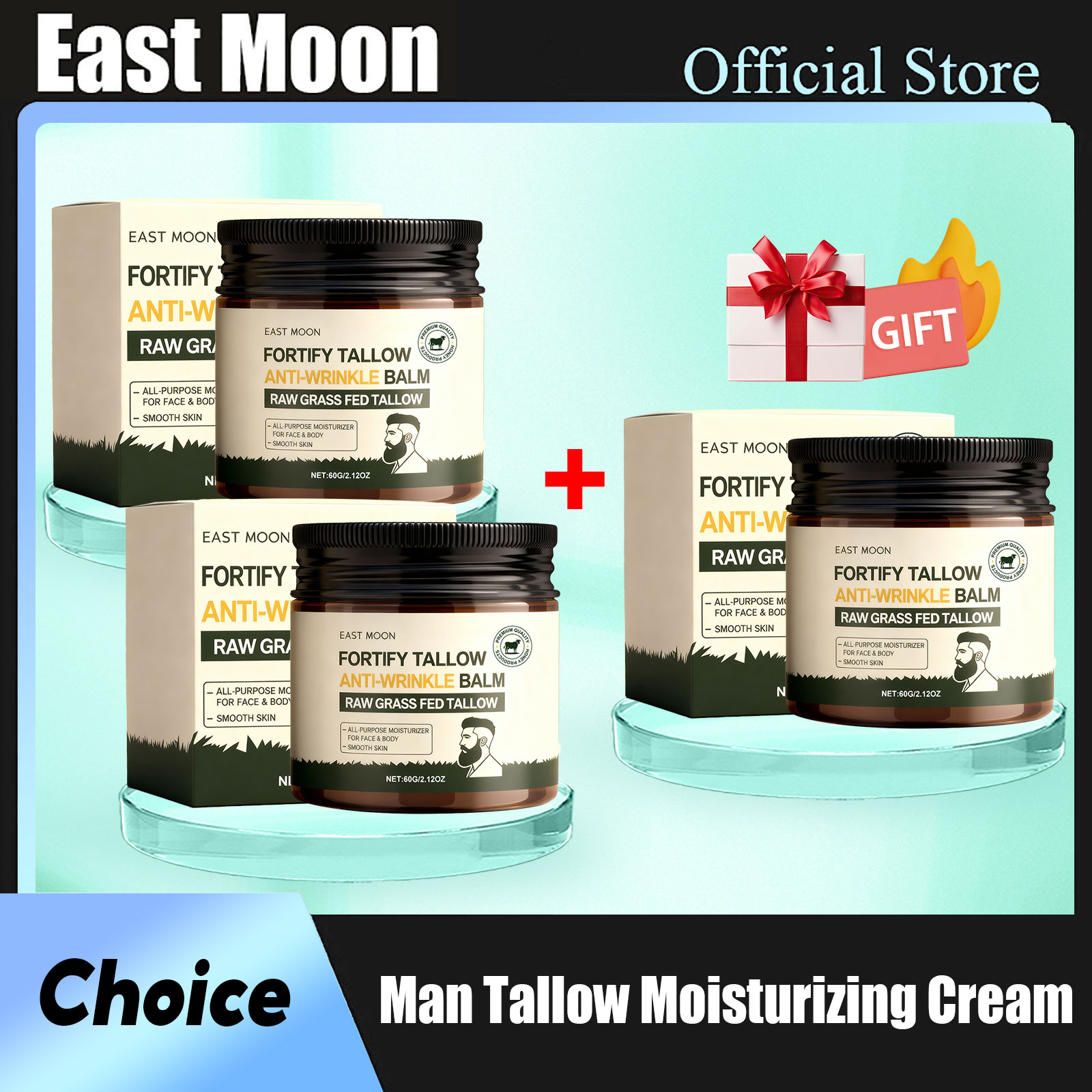 Skincare Glow - イーストムーンフェイス ヘビーモイスチャライザー 冬用スキンケア 油分を抑えて敏感さを軽減 乾燥防止 男性用フェイシャル保湿クリーム