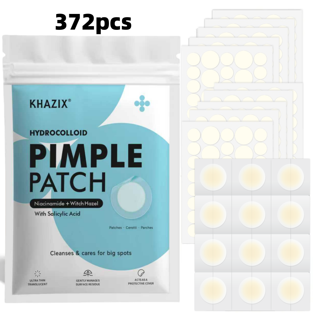 Hydrocolloid Acne Patch - 372枚入りハイドロコロイドニキビパッチ、ハイドロコロイドスポットステッカー、ニキビや傷跡をカバー、夜用フェイススポットステッカー