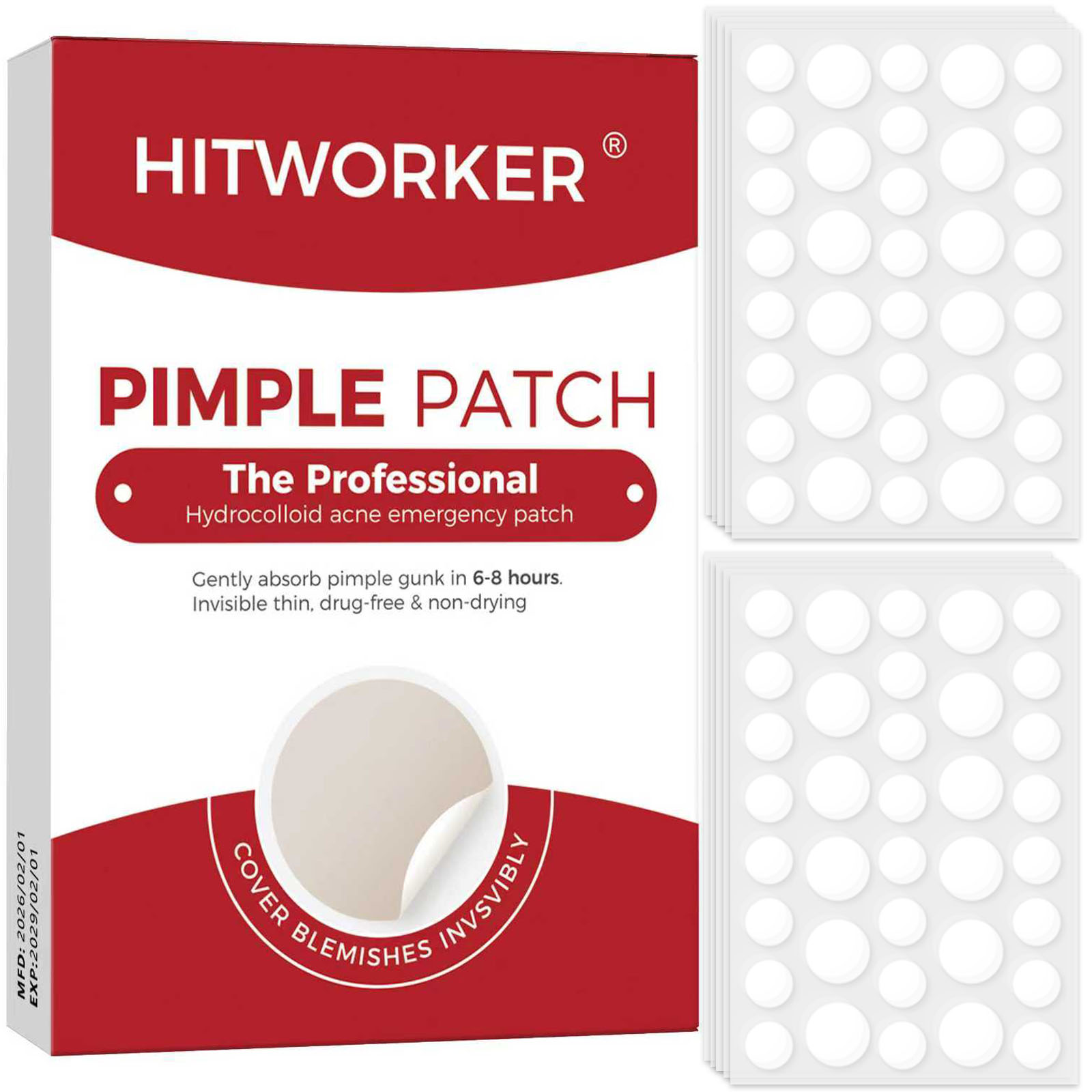 Hydrocolloid Acne Patch - 目に見えない防水ハイドロコロイドニキビパッチ、洗顔ケアエッセンスツールアクセサリー、すべての肌タイプに適しています