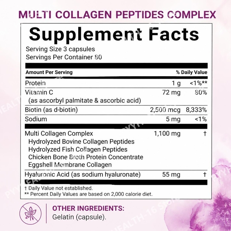 マルチコラーゲンペプチドカプセル（ビオチン、ビタミンC、ヒア - Vitamin C Powder のレビューと価格
