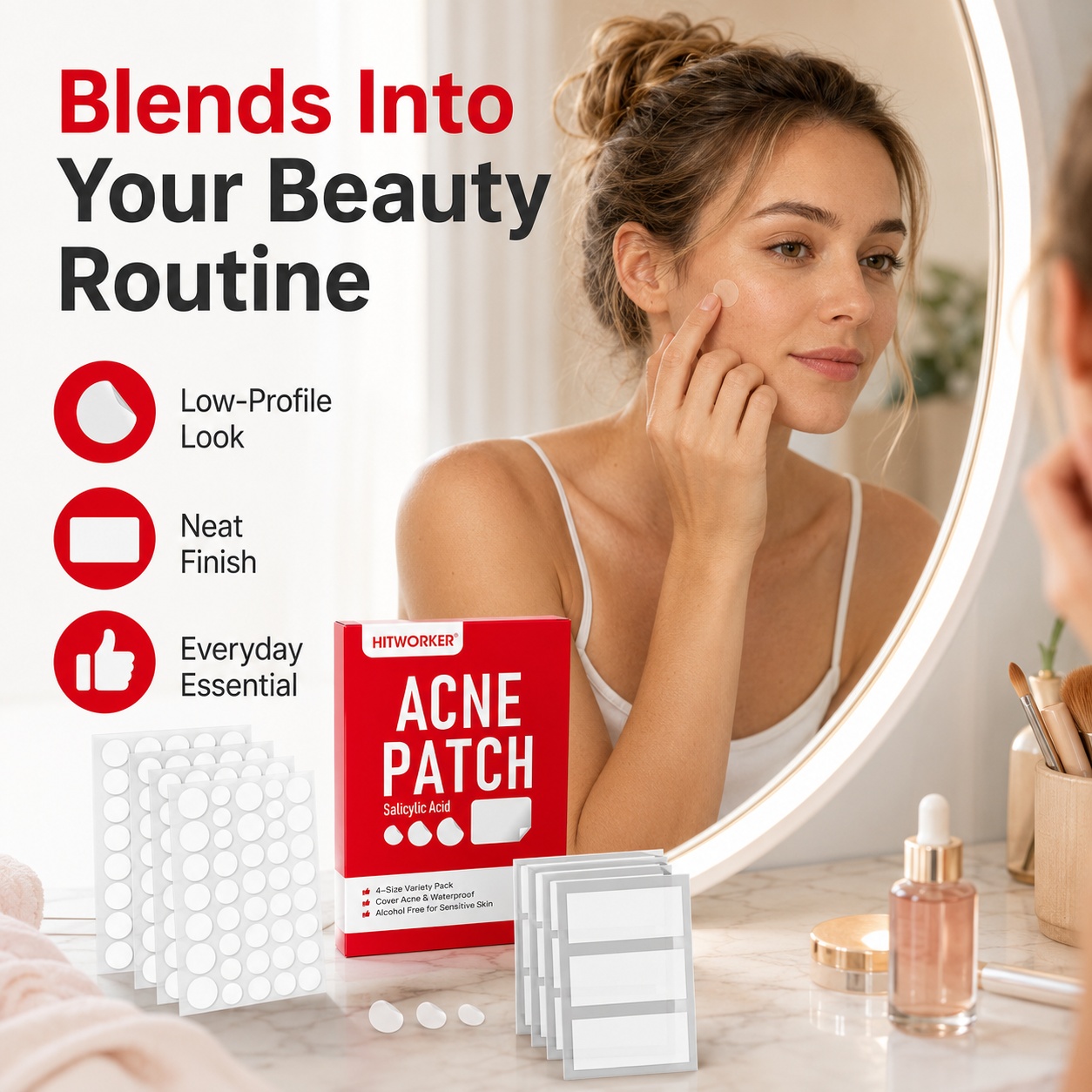 ハイドロコロイドニキビパッチ、510枚入り、4サイズ – 高 - Hydrocolloid Acne Patch のレビューと価格