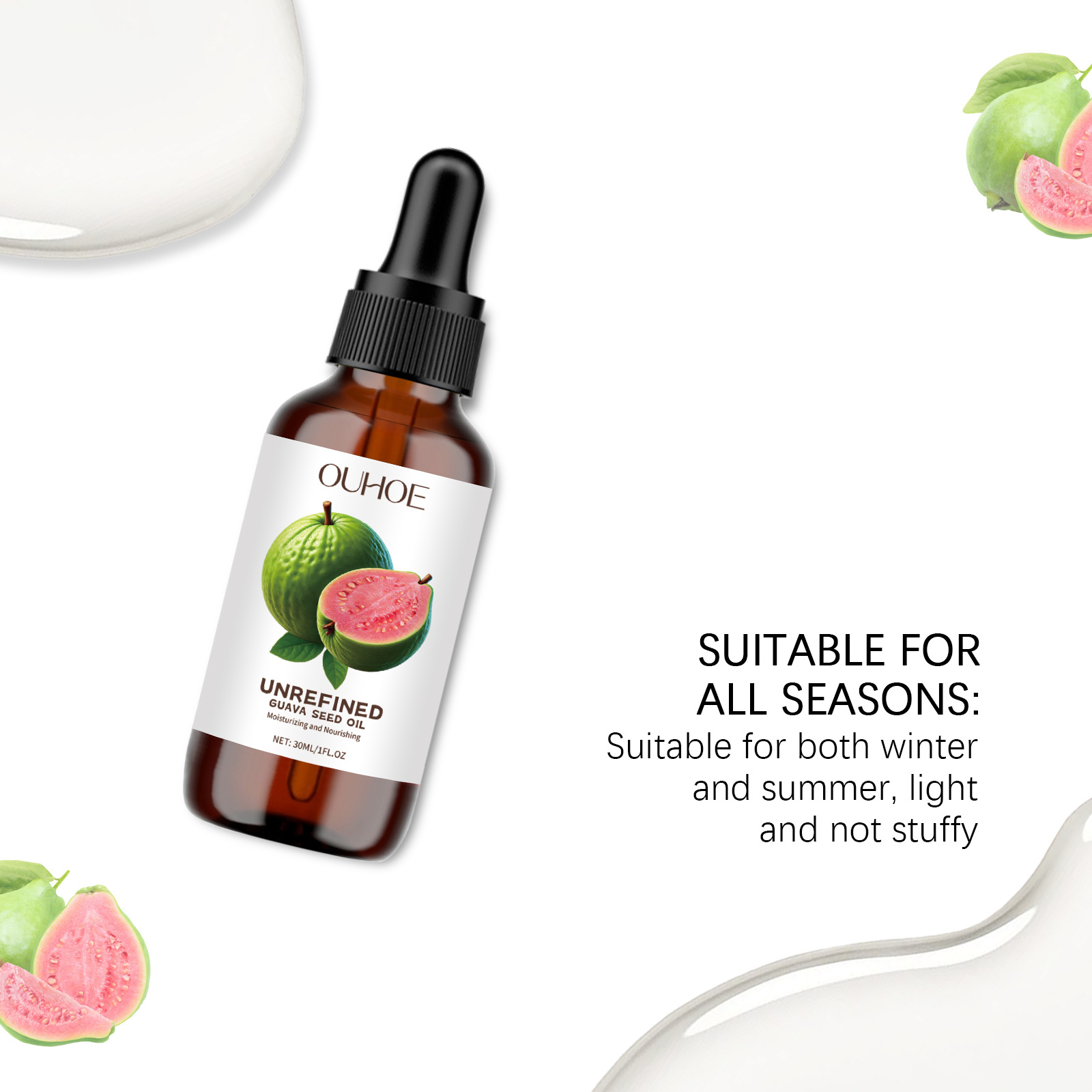 天然グアバ種子油 赤み軽減 毛穴縮小 美白 保湿 鎮静 光沢 - Skincare Glow のレビューと価格