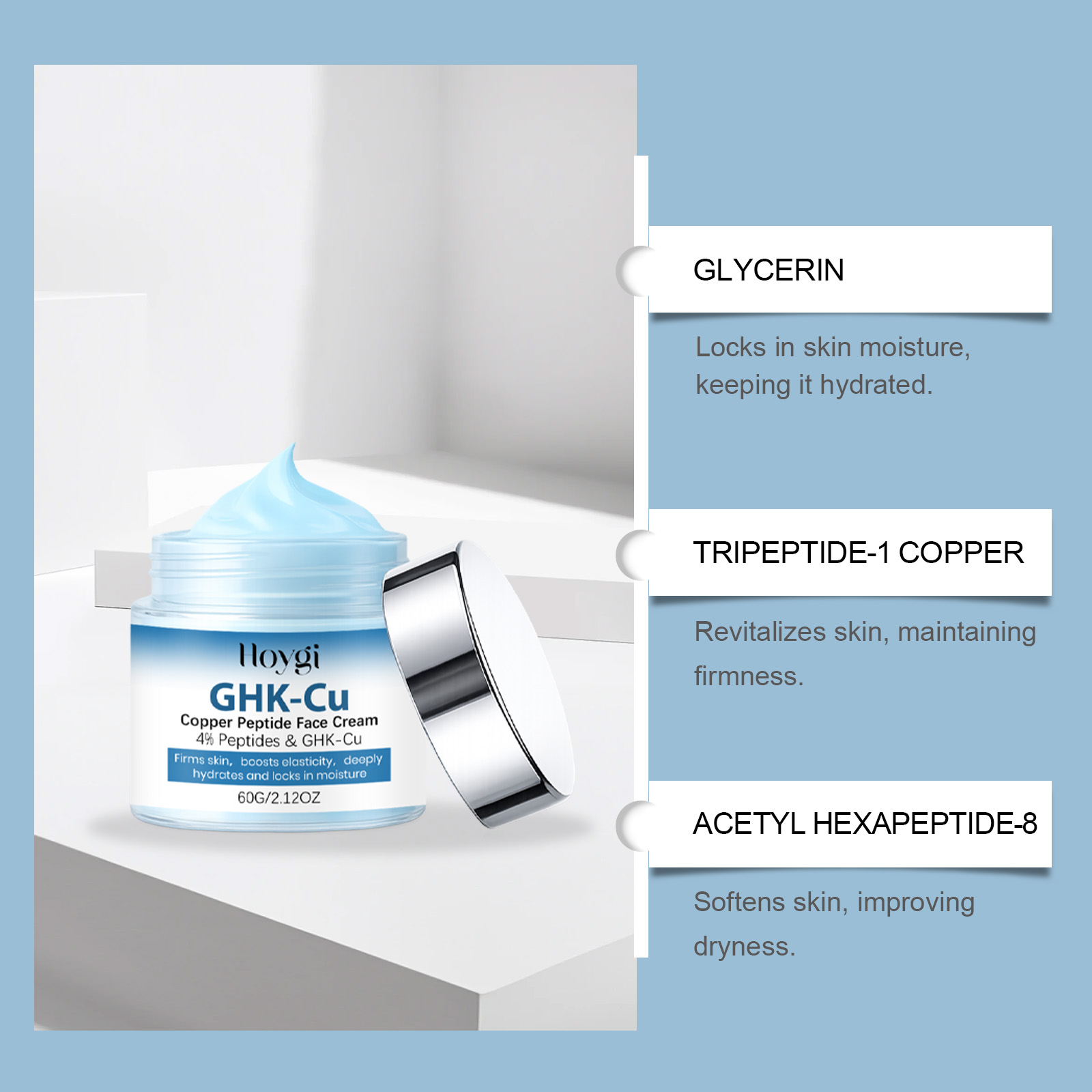 GHK-Cu銅ペプチドスキンケアアンチエイジングフェイスクリ - Skincare Glow のレビューと価格