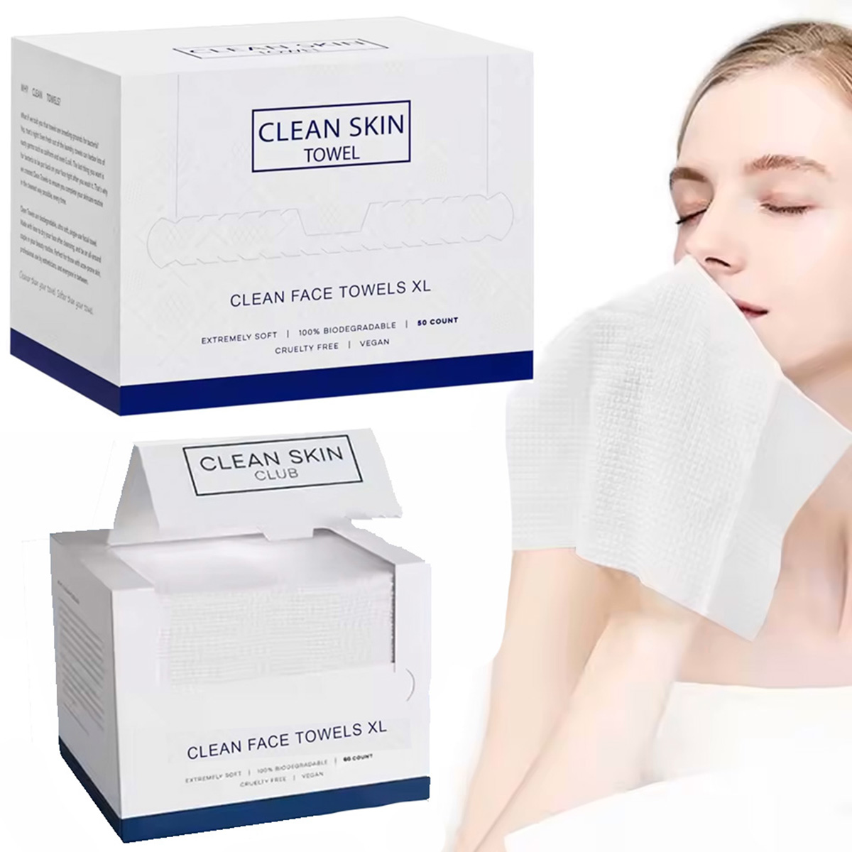 50枚入り/箱 使い捨てフェイスタオル フェイシャルクレンジ - Xl Skincare のレビューと価格